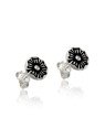 Brinco AG Redondo c/ Flor 7.5mm p/ Resina  - G6 - 8mm x 8mm - 0.91gr