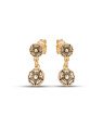 Brinco 2 Redondos c/ Flores p/ Resina  - 00 - 8mm x 18mm - 1.43gr