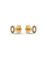 Brinco Oval 6mm Meio Liso Borda Bolinhas Macico  - 00 - 4mm x 6mm - 0.64gr