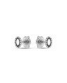 Brinco AG Oval 6mm Meio Liso Borda Bolinhas Macico  - G6 - 4mm x 6mm - 0.68gr