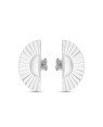 Brinco AG Leque 25mm Diamantado Centro Liso - G3 - 13mm x 25mm - 3.73gr