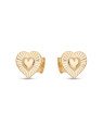 Brinco Coracao 10mm Centro Abaulado Borda Diamantada  - 00 - 11mm x 10mm - 1.35gr