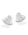 Brinco AG Coracao 13mm Vazado c/ Flores Diamantadas - G3 - 14mm x 12mm - 1.56gr