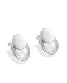 Brinco AG Redondo Macico 10mm c/ Redondo Vaz Diamantado - G3 - 13mm x 16mm - 2.64gr