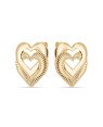 Brinco Dois Coracoes 18mm Liso e Caracol - 00 - 17mm x 18mm - 1.99gr