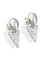 Brinco AG Gota 15mm Abaulada c/ Triangulo Textura Cruzada  - G3 - 15mm x 29mm - 4.25gr