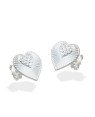 Brinco AG Coracao Diamantado c/ Coracao Deslocado Bola - G3 - 11mm x 10mm - 1.56gr