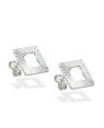 Brinco AG Quadrado Diamantado Vazado 9mm  - G5 - 9mm x 9mm - 1.13gr