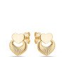 Brinco Coracao 11mm Dobradura c/ 1 Coracao Onda  - 00 - 11mm x 12mm - 1.41gr