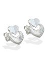 Brinco AG Coracao 11mm Dobradura c/ 1 Coracao Onda  - G3 - 11mm x 12mm - 1.49gr