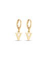 Brinco Argolinha c/ Letra Lisa 1-045V - 00 - 12mm x 22mm - 1.40gr