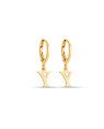 Brinco Argolinha c/ Letra Lisa 1-045Y - 00 - 12mm x 22mm - 1.40gr