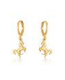 Brinco Argolinha c/ Cavalo Estampado - 00 - 11mm x 26mm - 1.60gr