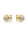 Brinco Concha 8mm c/ 5 Pedras Cristal - 00 - 8mm x 8mm - 0.90gr