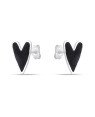 Brinco AG Coracao Comprido 12mm c/ Resina (Preto) - G5 - 8mm x 12mm - 1.11gr