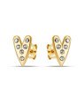 Brinco Coracao Comprido 12mm c/ 6 Pedras Cristal - 00 - 8mm x 12mm - 1.20gr