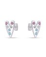 Brinco AG Coracao Comprido 12mm c/ 6 Pedras Coloridas - G5 - 8mm x 12mm - 1.17gr