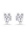 Brinco AG Coracao Comprido 12mm c/ 6 Pedras Cristal - G5 - 8mm x 12mm - 1.17gr