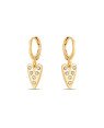 Brinco Argolinha Coracao Comprido 12mm p/ Pedra - 00 - 12mm x 28mm - 1.70gr