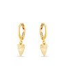 Brinco Argolinha Coracao Comprido 8mm Diamantado - 00 - 12mm x 23mm - 1.00gr