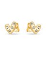 Brinco Coracao Irregular 8mm c/ Pedra  - 00 - 9mm x 8mm - 0.90gr