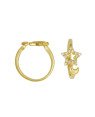 Anel Fundicao - 15 Zirconia - Aberto c/ Lua Lisa e Estrela  - 00 - 1mm x 1mm - 2.12gr
