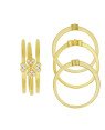 Anel Fundicao - 12 Zirconia - Coracao Peq c/ 3 Pecas  - 00 - 1mm x 1mm - 3.88gr
