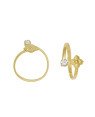 Anel Falange Regulagem c/ Ponto de Luz e Florzinha Reticulada  - 00 - 1mm x 1mm - 0.74gr