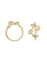 Anel Fundicao - 18 Zirconia - Aro Aberto 2 Botoes de Rosa  - 00 - 1mm x 1mm - 1.40gr