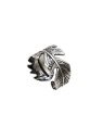 Anel Ag (Envelhecido) Aro Regular  Folha Estampada  - G1 - 1mm x 1mm - 3.67gr
