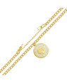Pulseira c/ Medalha Lira - CN - 1mm x 1mm - 15.10gr