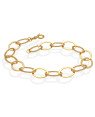 Pulseira Cadeado Oval Facetado - CN - 9mm x 180mm - 3.90gr