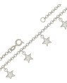 Tornozeleira com Cinco Estrelas Pequenas Duplas - G3 - 12mm x 260mm - 2.80gr