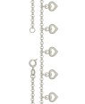 Pulseira com Cinco Coracoes Pequenos Duplos Vazados - G3 - 6mm x 180mm - 2.29gr