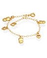 Pulseira c/ 3 Hello Gato Duplo 3 Coracoes  Vaz Duplo  - CE - 14mm x 160mm - 2.62gr