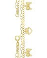 Pulseira Dupla c/ 2 Laco Ret. e 1 Coracao Vaz c/ Laco Ret. - CE - 1mm x 180mm - 3.60gr