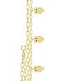 Pulseira Dupla c/ 3 Coruja Pena Estampada c/ Resina - CE - 1mm x 180mm - 5.10gr