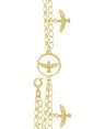Pulseira Dupla 1 Redondo Esp.Santo Vaz e 2 Esp.Santo - CE - 12mm x 180mm - 3.60gr