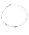 Pulseira AG Infantil Chapa "Deus Te Guie" c/ Along. 2cm - G3 - 5mm x 160mm - 2.07gr