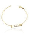 Pulseira Chapinha c/ 3 Detalhes Reticulado (Rodio) - CE - 5mm x 140mm - 1.70gr