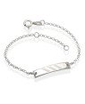 Pulseira AG Chapinha c/ 3 Detalhes Reticulado - G3 - 5mm x 140mm - 1.90gr