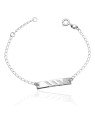 Pulseira AG Chapinha c/ 3 Detalhes Reticulado - G3 - 5mm x 140mm - 2.12gr