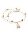 Pulseira Bolinha c/N.S.Aparecida c/Along.3cm c/Cruz - CN - 8mm x 230mm - 2.70gr