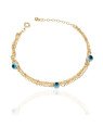 Pulseira Tripla c/ 3 Olho Grego 6mm - CE - 6mm x 230mm - 4.22gr