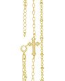 Pulseira Dupla c/ Cruz no Meio c/ Along. 3cm - CN - 10mm x 210mm - 4.03gr