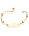 Pulseira Chapa Lisa c/ 4 Bolinha 3mm c/ Along. 2cm  - CS - 3mm x 160mm - 1.51gr