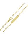 Pulseira Chapa Lisa c/ 4 Perola 4mm c/ Along. 2cm  - CS - 4mm x 160mm - 1.60gr