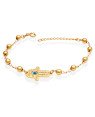 Pulseira c/ Mao de Fatima (Resina) e Bola  c/ Along.3cm - CN - 16mm x 210mm - 4.40gr