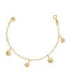 Pulseira c/ 5 Florzinha Estampada e Alongador 2cm - CE - 7mm x 175mm - 2.08gr