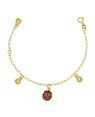 Pulseira c/ 1 Joaninha 3 Bolas Abs Along 2cm c/ Resina - CS - 14mm x 170mm - 1.43gr